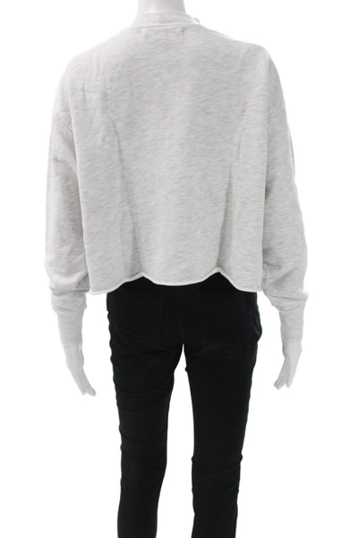 J Brand Women Cropped Gray Mockneck Cotton Sweatshirt Size XS