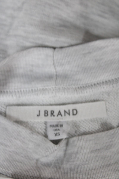 J Brand Women Cropped Gray Mockneck Cotton Sweatshirt Size XS