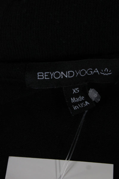 Beyond Yoga Women Basic Black V Neck Long Sleeve Blouse Size XS