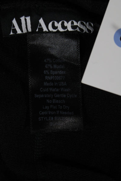 All Access Women Cropped Black Long Sleeve T-Shirt Size XS