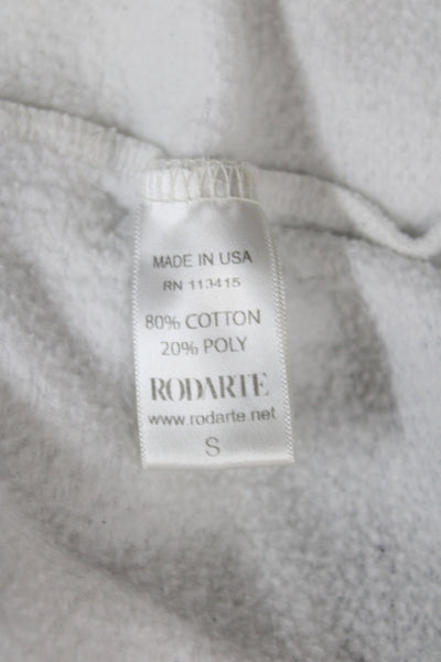 Rodarte Women Pullover Sweatshirt White Cotton Heart Crew Neck Size S