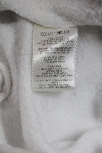 Rodarte Women Pullover Sweatshirt White Cotton Heart Crew Neck Size S