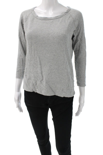 Standard James Perse Womens Basic Scoop Neck Gray 3/4 Sleeve T-Shirt Size 1