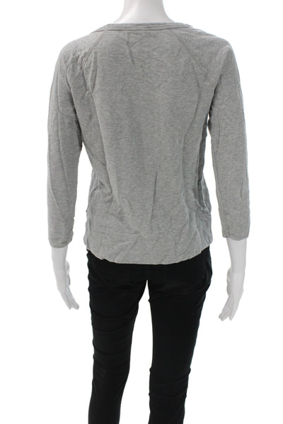 Standard James Perse Womens Basic Scoop Neck Gray 3/4 Sleeve T-Shirt Size 1
