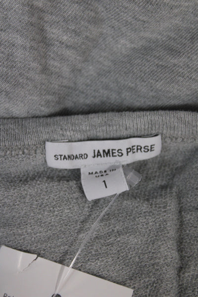Standard James Perse Womens Basic Scoop Neck Gray 3/4 Sleeve T-Shirt Size 1