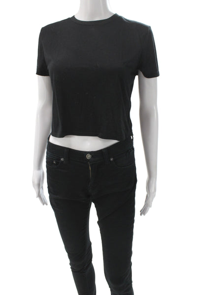 Bella + Canvas Women Basic Black Crew Neck Short Sleeve T-Shirt Size S