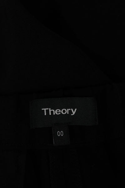 Theory Womens Ankle Pants Black Pull On Size 00
