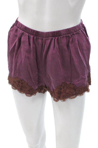 Gold Hawk Womens Silk Babydoll Sleep Shorts Purple Size S