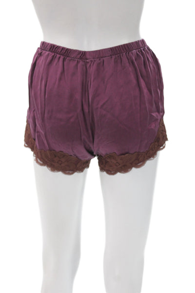 Gold Hawk Womens Silk Babydoll Sleep Shorts Purple Size S