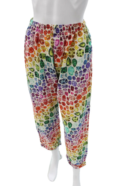 Tashka Womens Cotton Diamond Geometric Print PJ Set Multi-Color Size S