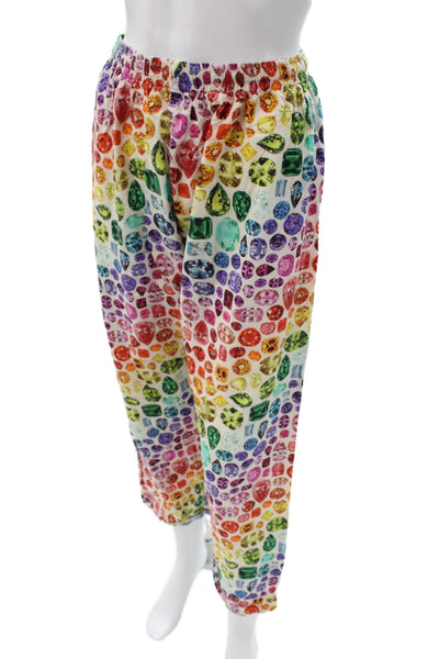 Tashka Womens Cotton Diamond Geometric Print PJ Set Multi-Color Size S
