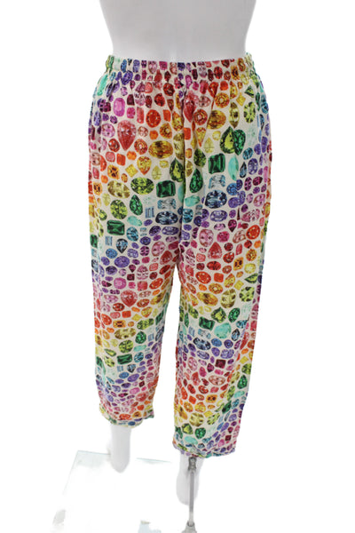 Tashka Womens Cotton Diamond Geometric Print PJ Set Multi-Color Size S