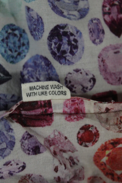 Tashka Womens Cotton Diamond Geometric Print PJ Set Multi-Color Size S