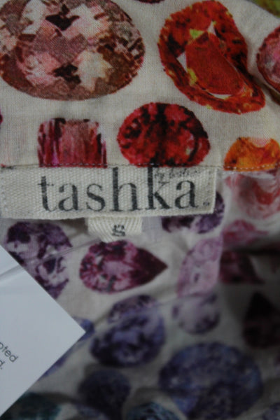 Tashka Womens Cotton Diamond Geometric Print PJ Set Multi-Color Size S