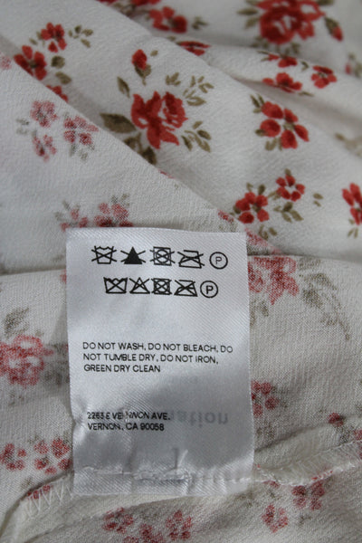 Reformation Womens White Floral Mini Dress Square Neck Zip Size 4