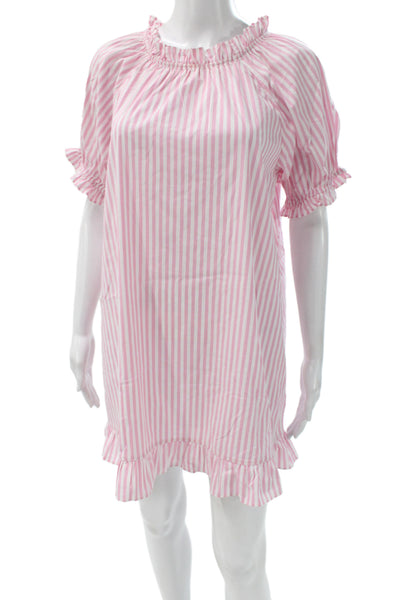 Hill House Women Pink Mini Dress Cotton Short Sleeve Size M