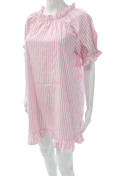 Hill House Women Pink Mini Dress Cotton Short Sleeve Size M