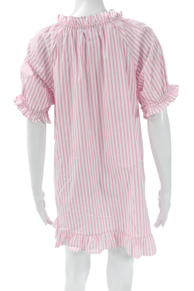Hill House Women Pink Mini Dress Cotton Short Sleeve Size M