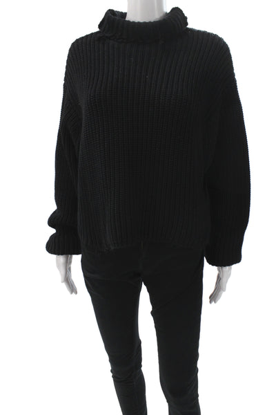 R+A Womens Black Turtleneck Pullover Sweater Long Sleeve Size M