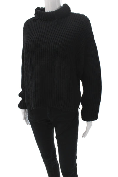 R+A Womens Black Turtleneck Pullover Sweater Long Sleeve Size M