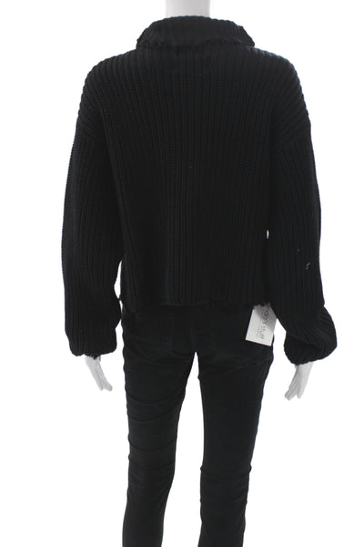 R+A Womens Black Turtleneck Pullover Sweater Long Sleeve Size M