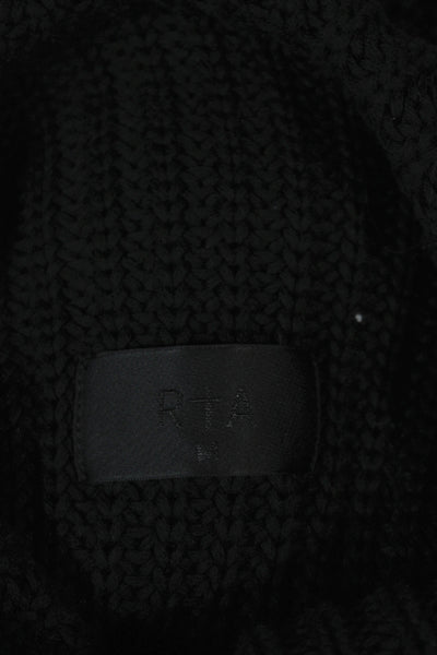 R+A Womens Black Turtleneck Pullover Sweater Long Sleeve Size M