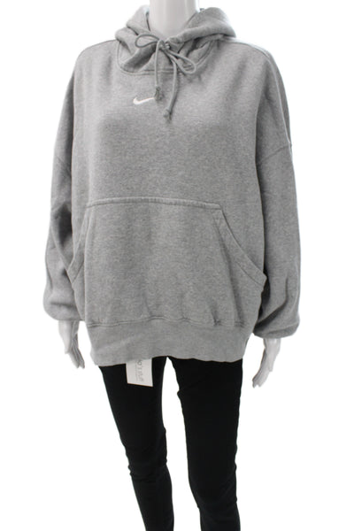 Nike Womens Gray Cowl Neck Pullover Hoodie Long Sleeve Size L
