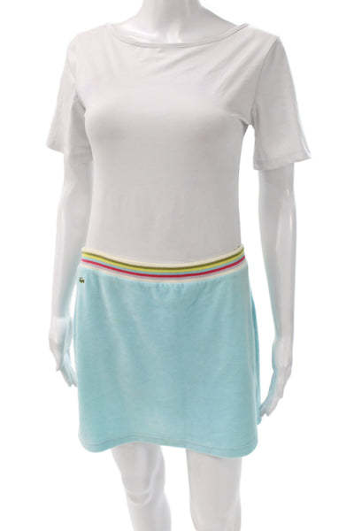 Lacoste Women Mini Skirt Blue Short Sporty Cotton Size 40