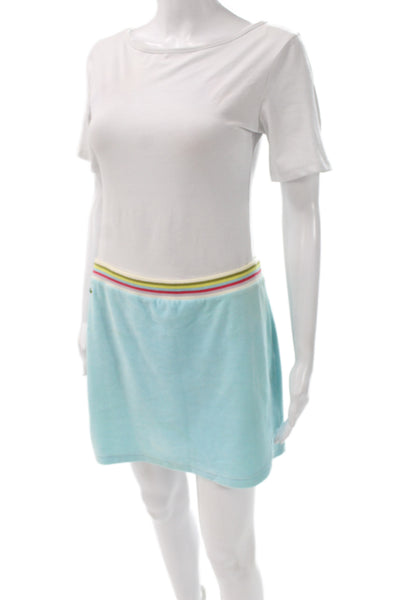 Lacoste Women Mini Skirt Blue Short Sporty Cotton Size 40