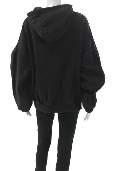 FOG Essentials Unisex Black Pullover Hoodie High Neck Cotton Blend Size M