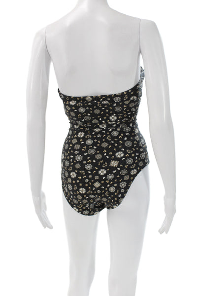 J Crew Womens Paisley One Piece Swimsuit Black Size 4