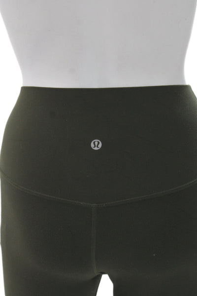Lululemon Womens Ankle Leggings Green Nylon Solid Athleisure Size 4