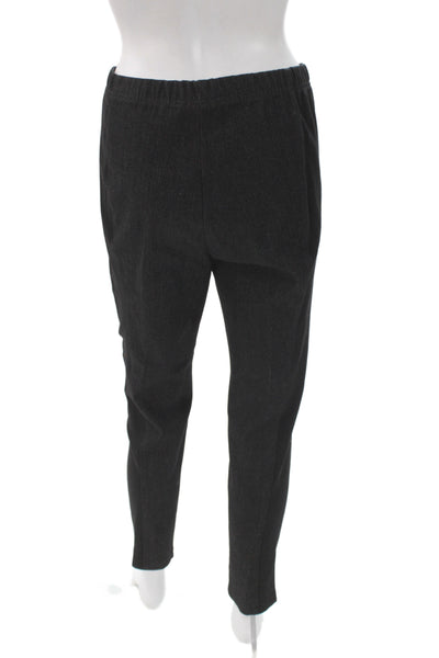 St. John Sport Womens Ribbed Sleeves Full Zipper Jacket Pant Set Black Size 6/4
