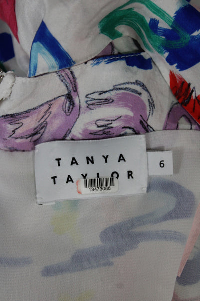 Tanya Taylor Women Fit & Flare Silk Animal Print Flamingo Dress Size 6