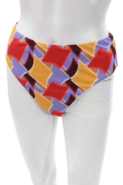 Andie Women Multicolor Geometric Bikini Bottom Size M