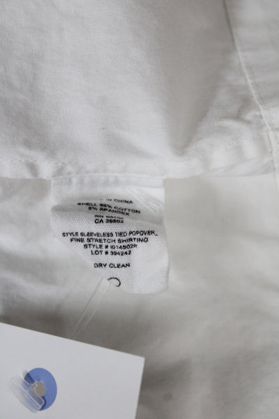Theory Women Henley Tunic Sleeveless White 95% Cotton Size L