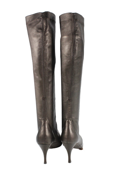 Cole Haan Womens Pointed Toe Heeled Knee High Boots Brown Size 7.5