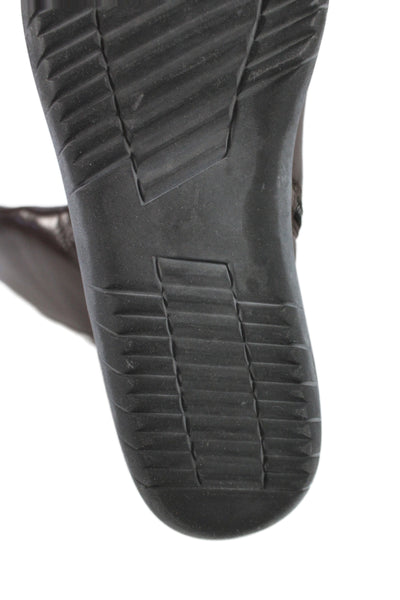 Bally Womens Leather Zippered Flat Mid-Calf Boots Brown Size 7