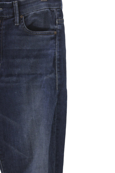 Mother Women Skinny Jeans Blue Cotton High Rise Button Closure Size 27