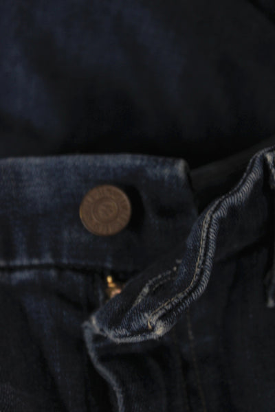 Mother Women Skinny Jeans Blue Cotton High Rise Button Closure Size 27
