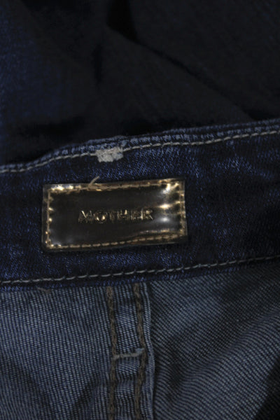 Mother Women Skinny Jeans Blue Cotton High Rise Button Closure Size 27