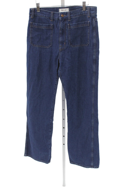 Madewell Women Straight Jeans High Rise Blue Cotton Size 29