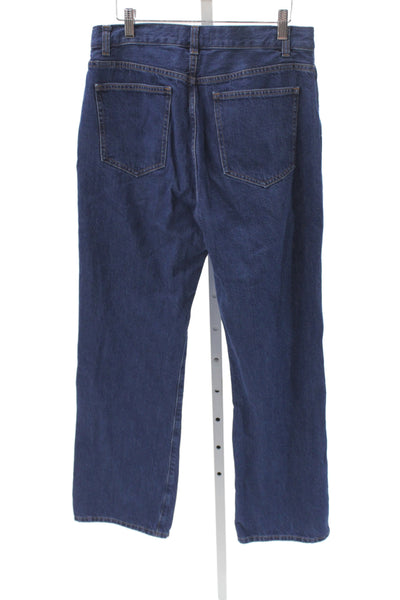 Madewell Women Straight Jeans High Rise Blue Cotton Size 29