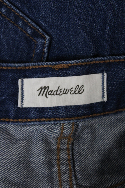 Madewell Women Straight Jeans High Rise Blue Cotton Size 29