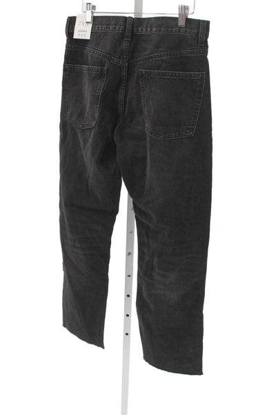 Zara Women Straight Black High Rise Jeans Cotton Blend Size 8