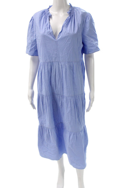 By Malene Birger Women Trapeze Swing Maxi Dress Blue Organic Cotton Size 38