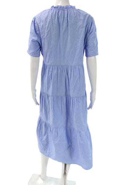 By Malene Birger Women Trapeze Swing Maxi Dress Blue Organic Cotton Size 38