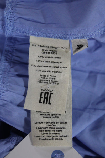 By Malene Birger Women Trapeze Swing Maxi Dress Blue Organic Cotton Size 38