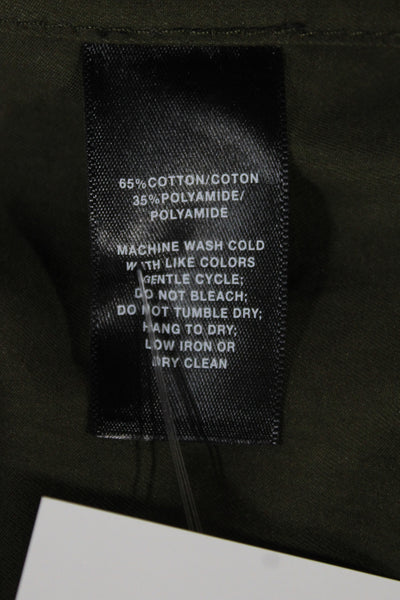 Lafayette 148 New York Women Overcoat Green Button Long Sleeve Size XS