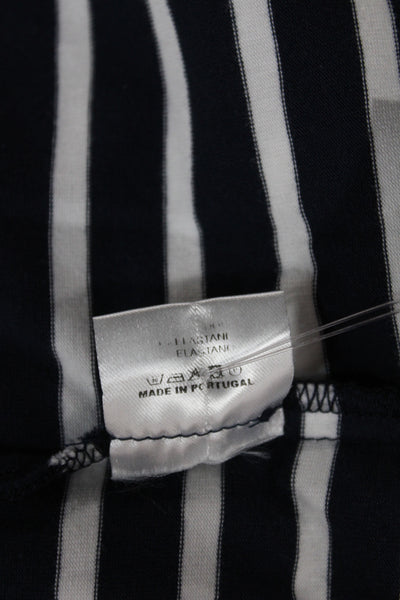 Vilagallo Women Striped Blue V-Neck Maxi Dress 3/4 Sleeve Nautical Size 40
